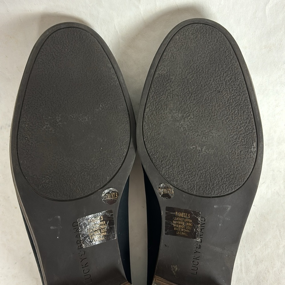 Lucky Brand Womens Cahill Flats Loafers Slip On Black Leather - Picture 11 of 15